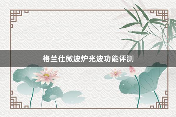 格兰仕微波炉光波功能评测
